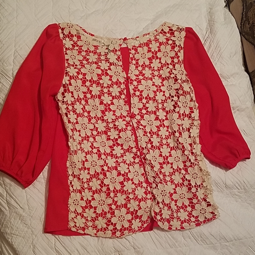 Lauren Conrad red blouse